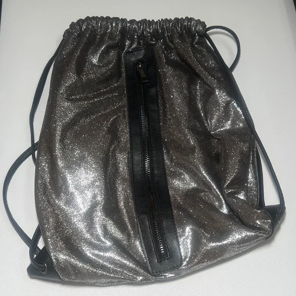 Silver Drawstring Backpack - Picture 1 of 1
